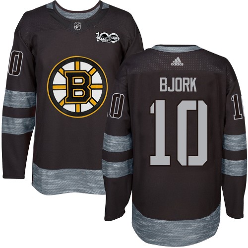 Adidas Bruins #10 Anders Bjork Black 1917-100th Anniversary Stitched NHL Jersey